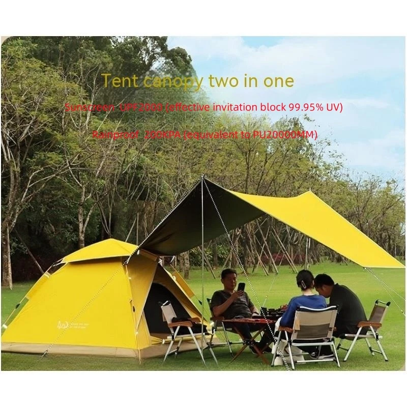 Tent Outdoor Folding Convenient Ceiling Integrated Automatic Camping Black Rubber Anti UV Wind and Rain Proof Quick Opening Tent