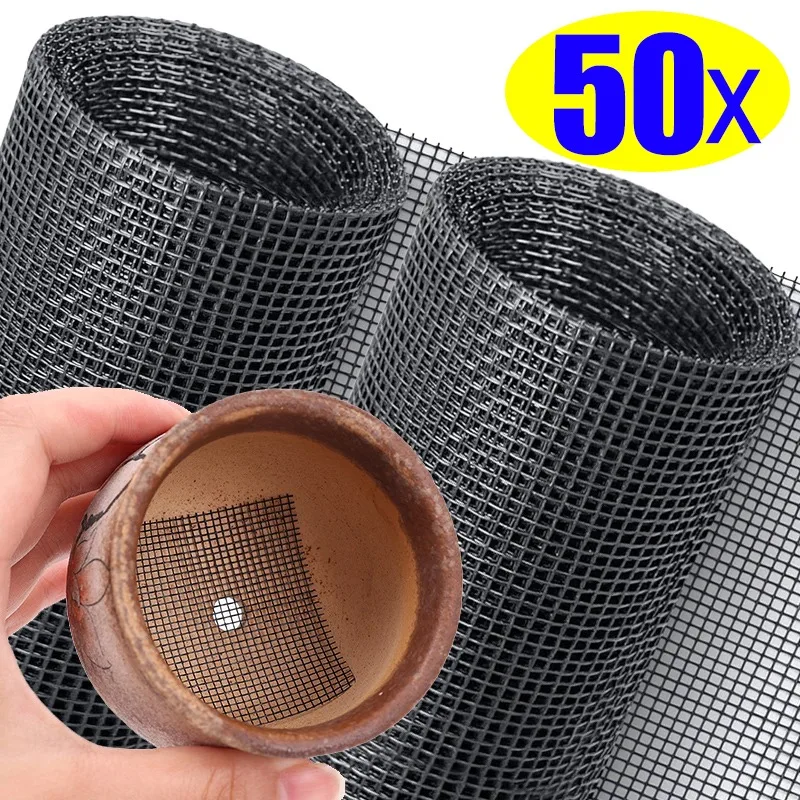 Flower Pot Hole Mesh Pad Round Drainage Hole Screens Gasket Fiberglass Mesh Prevent Soil Loss Breathable Drainage Bottom Mats