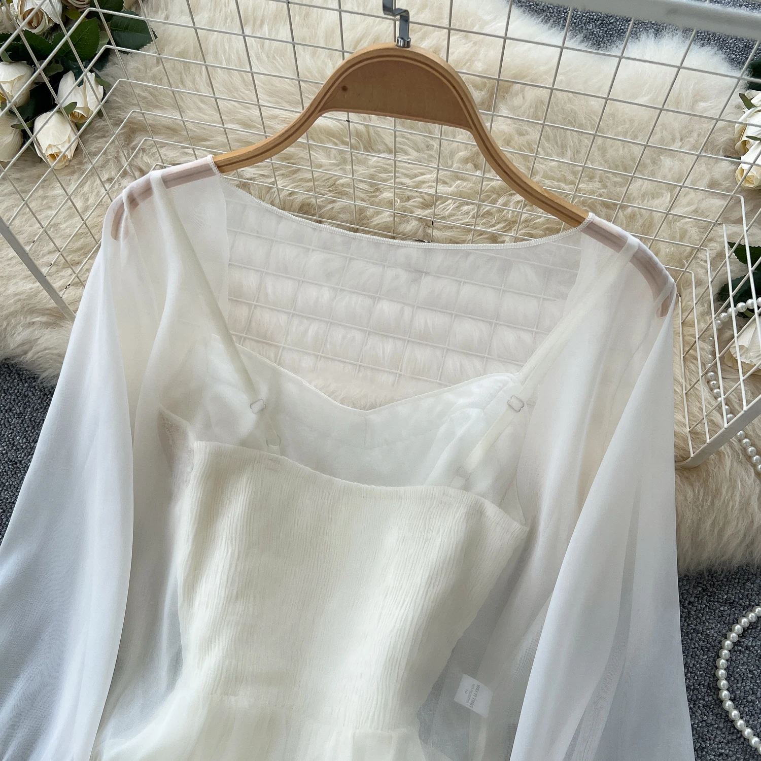 Ethnische Stil Französisch Urlaub Fee Femme Robe Sommer Neue Minderheit Vintage Pailletten Quasten Mujer Schlank Schlinge Mesh Süße Kleid