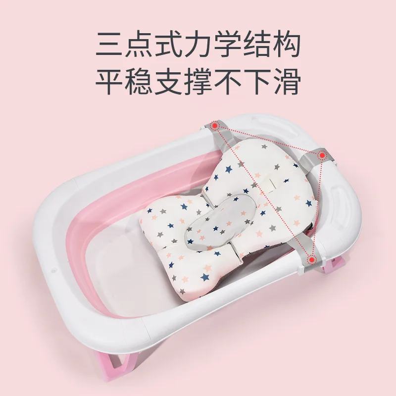 Cojín de baño para bebé, alfombrilla de bañera para recién nacido, soporte de baño infantil, almohada de red antideslizante, asiento de bañera