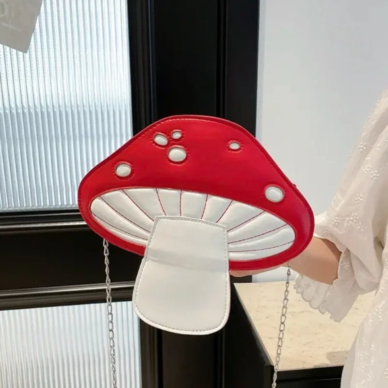 

PU Mushroom Shape Exquisite Shoulder Bags New Personality Women's Bag on Sale 2025 Female Versatile Sweet Cute Crossbody Bags
