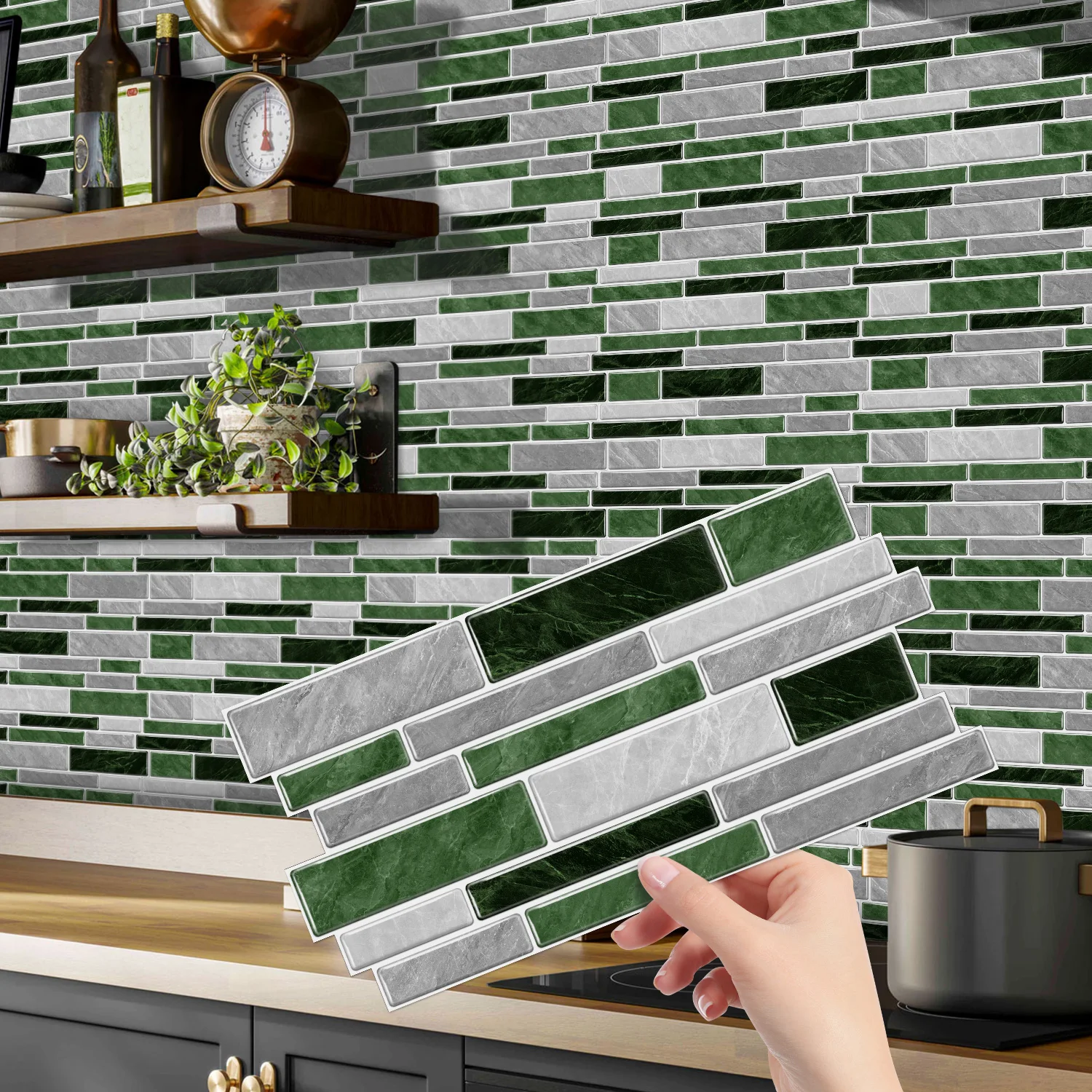 

(6/12/24/48 PCS)Self-Adhesive Marble Mosaic Wall Stickers, Easy to Cut & Install, HD Pattern, Waterproof, DIY Home Decor