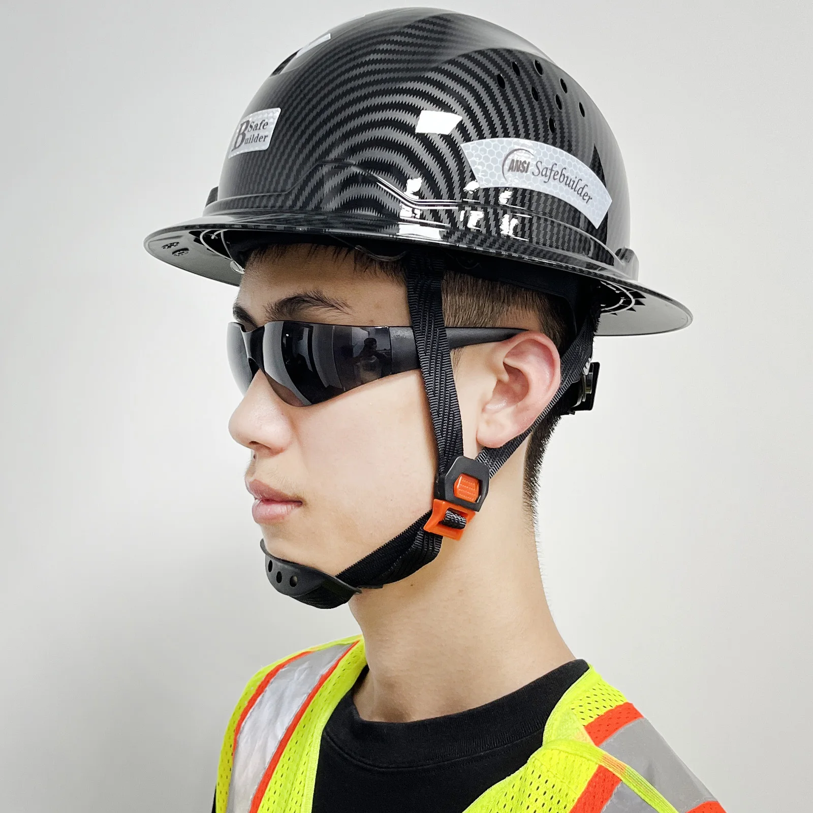 New Full Brim Hard Hat For Engineer Reflective Industrial Construction Safety Helmet Hard Hat Suspension HDPE 6 Point Adjustable