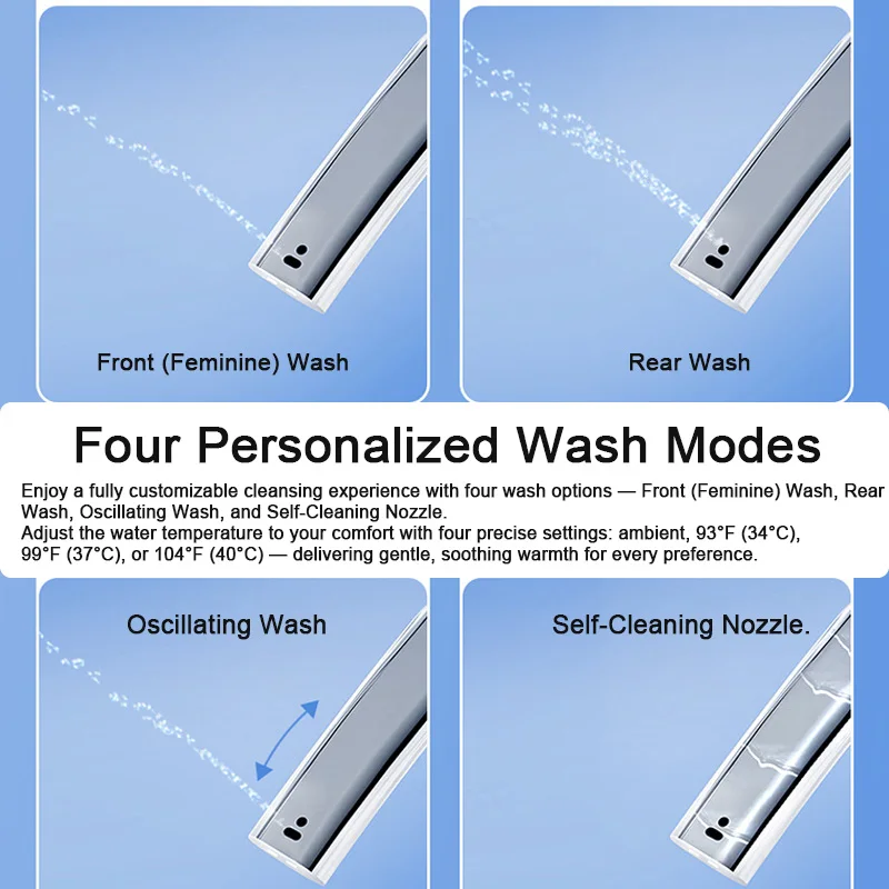 Smart Toilet Bidet with Heated Seat Automatic Lid Flush Remote Control Warm Air Dryer Nightlight Elongated Intelligent Toilet