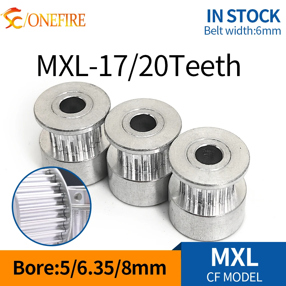 MXL 17/20 Teeth Timing Pulley Bore 5/6.35/8mm For Belt Width 6mm MXL 3D Printer Synchronous Wheel 17/20Teeth Gear