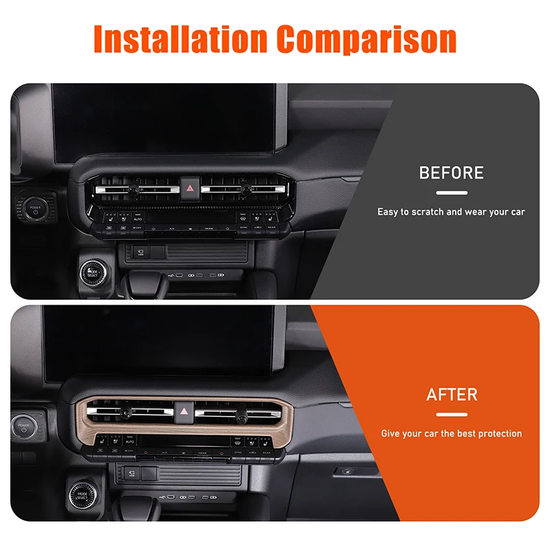 

ABS black For Toyota Land Cruiser Prado 250 LC250 2024+ Car center control air outlet decorative frame sticker car accessories