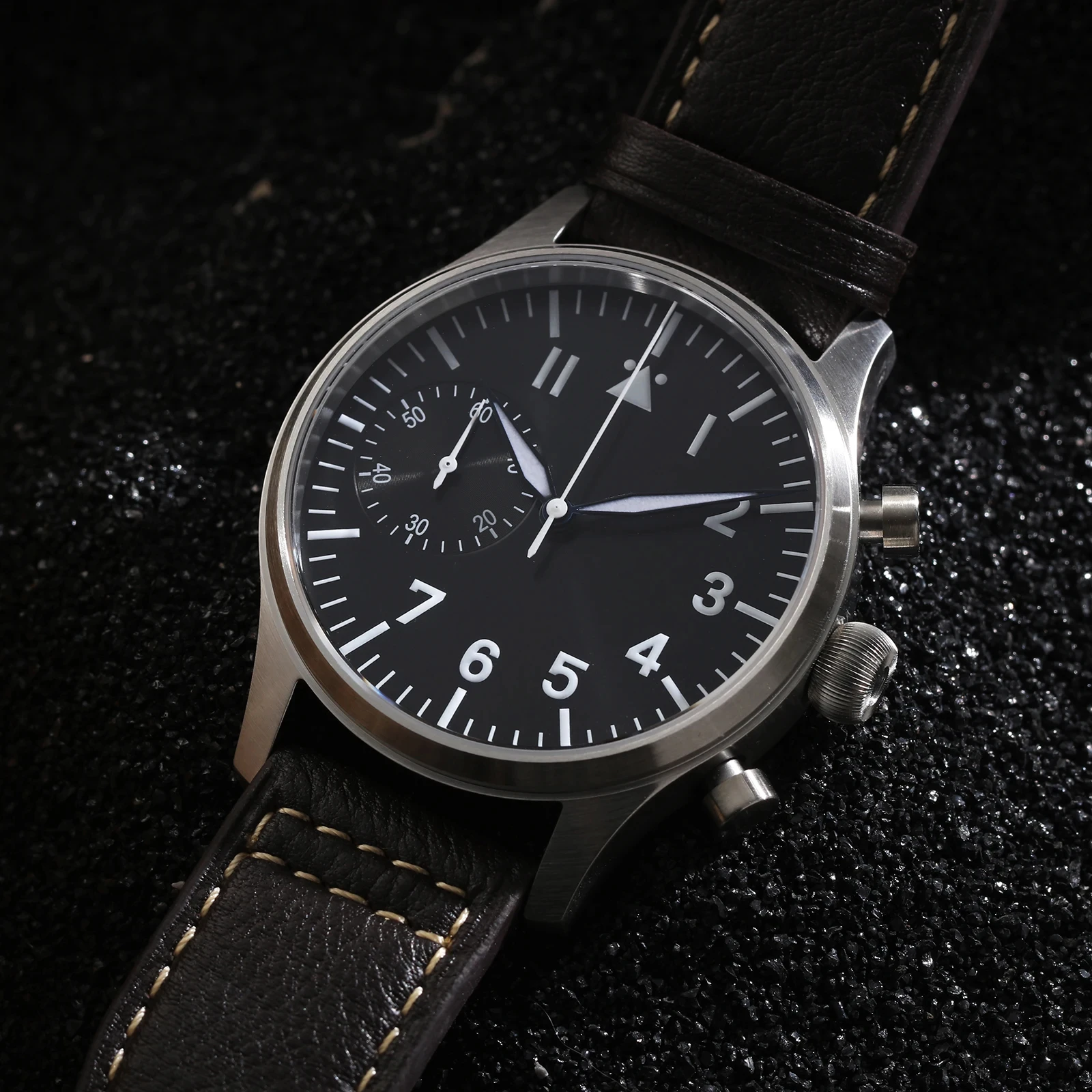 【Escapement Time】Quartz 6S21 Movement Pilot Flieger Chronograph Watch 40mm Case Waterproof 50M