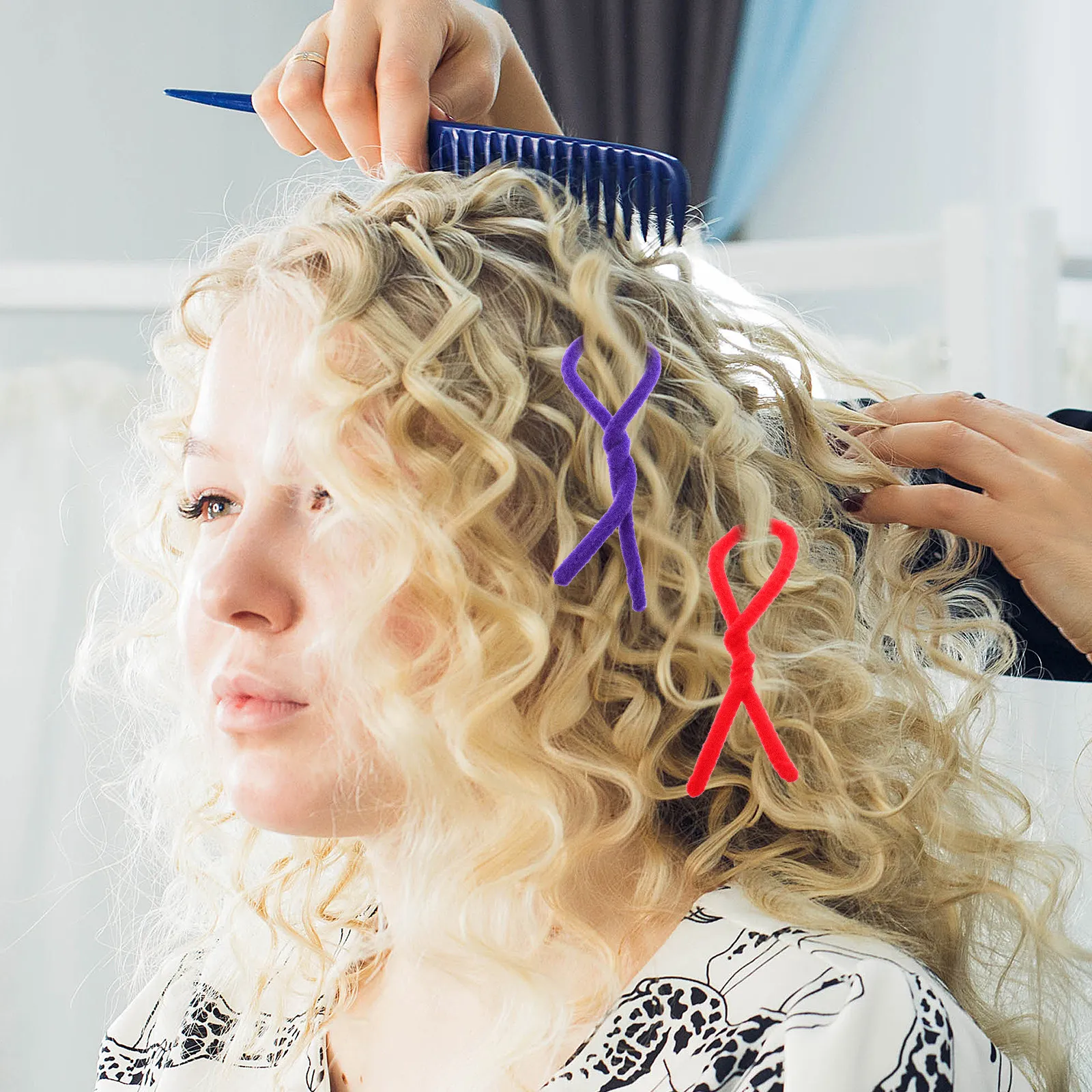 58Pcs Perm Rod Hairdressing Salon Tools Spiral Curling Rods for Long Short Hair Styling Natural Voluminous Curls