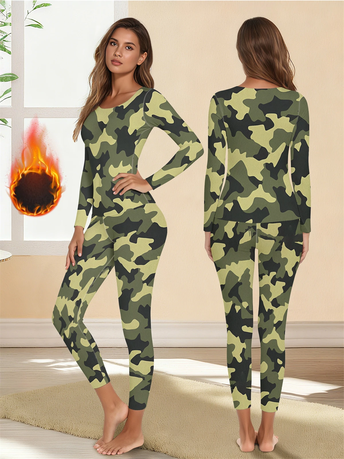 

1 комплект, теплое термобелье, сексуальное женское нижнее белье, длинные кальсоны, женские комплекты в форме, женская термоодежда со средним воротником