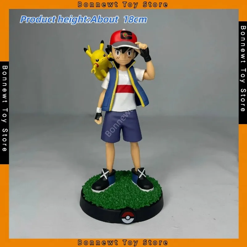 

18cm New Pokémon Ash Ketchum Pikachu Figures Model Ornaments Animation Wholesale Children's Gifts