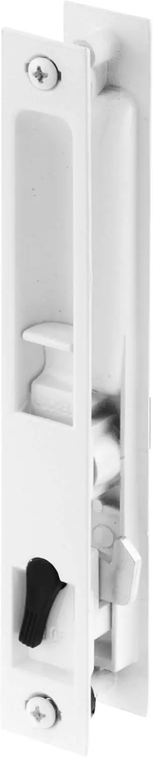 

White Sliding Glass Door Handle Set for 1-1/8 Inch Thick Doors, Diecast Non-Keyed Patio Handle
