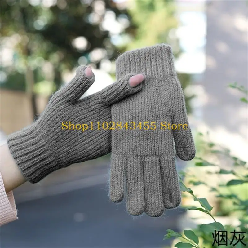 49MC Touch Screens Gloves Thickened Soft Warm Knit Hand Warmers for Women Adults Outdoor Sport Activity Hiking Cycling Gloves