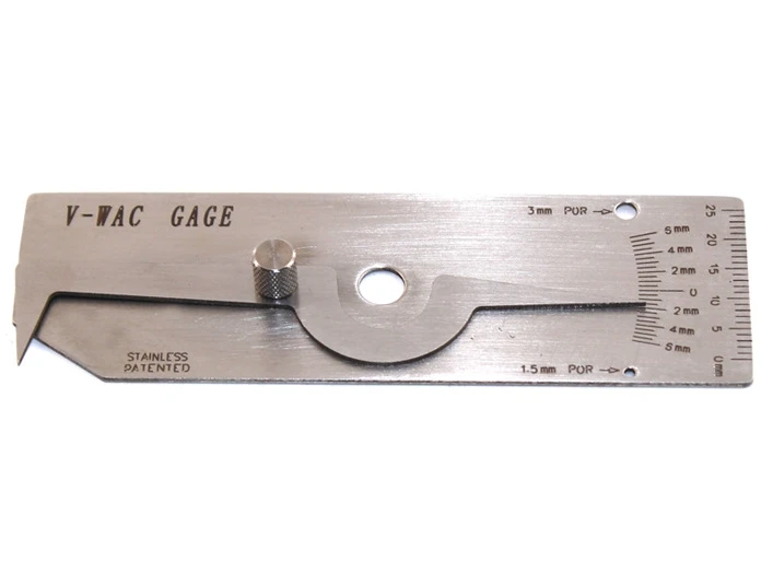 Uweld V-WAC Single Weld Gage Welding Inspection Thread Gauge Metric Stainless Steel Checks Undercut Crown Height Porosity Pits