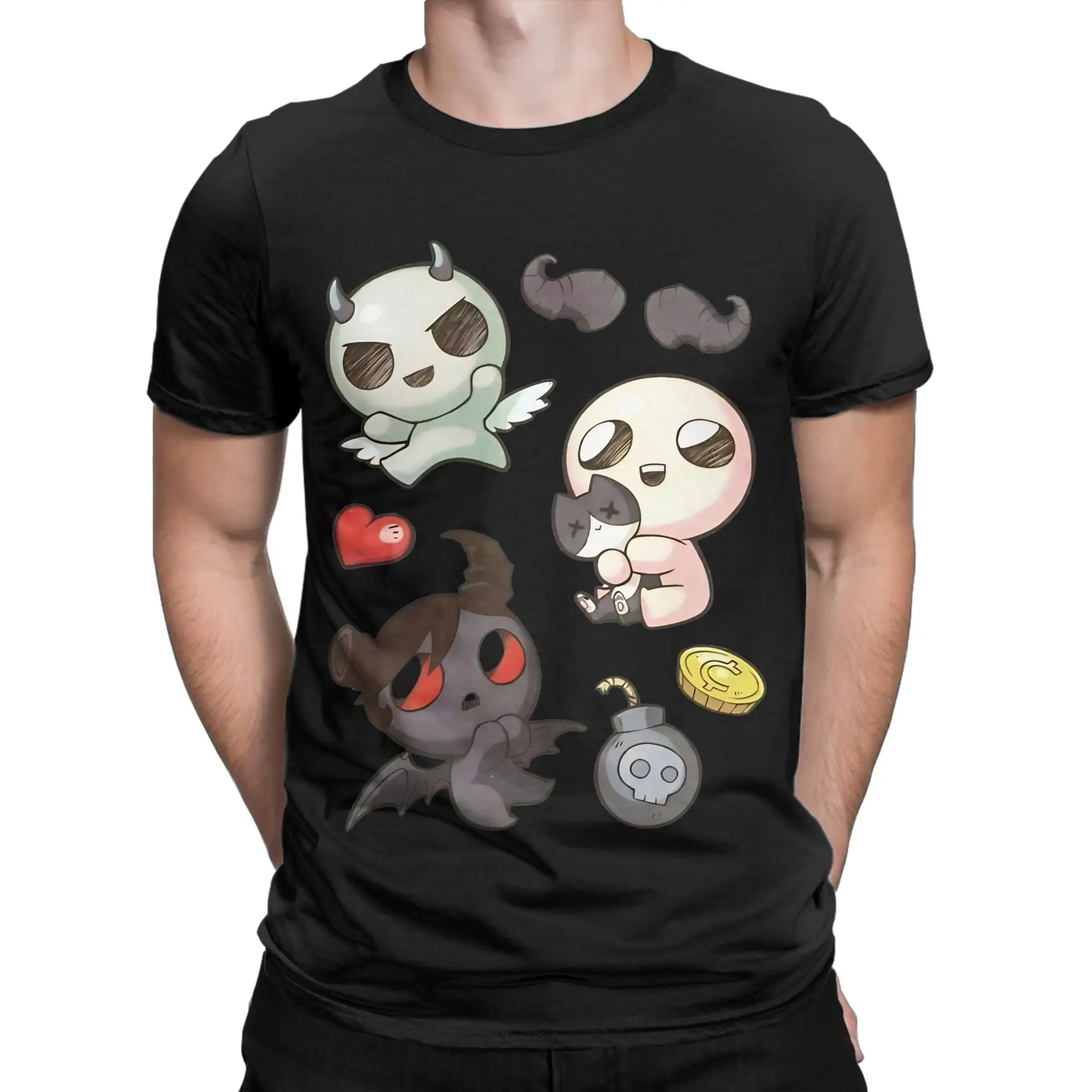 Funny The Binding Of Isaac design  Graphic Funny 100% Cotton T-Shirt The Binding Of Isaac Rebirth Tees Tops For Men
