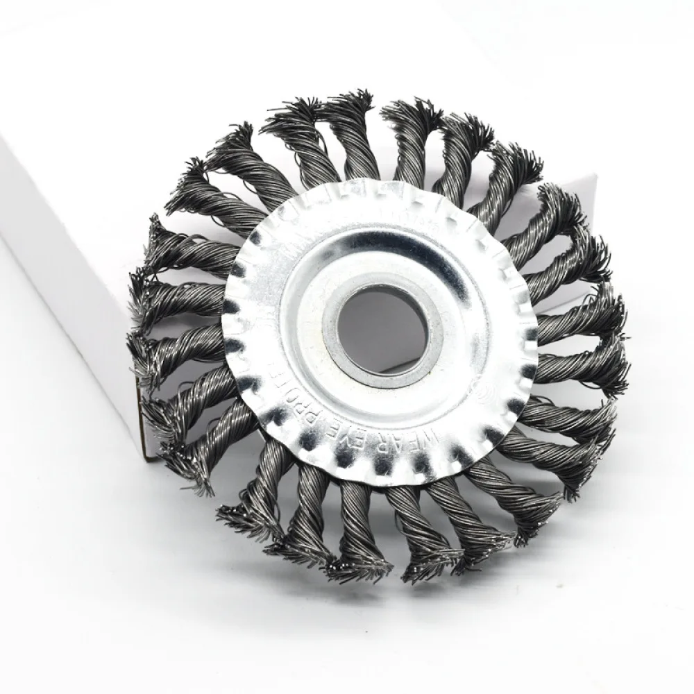5 Inch Twisted Wire Wheel Brush Metal Polishing Grinding Disc Flat Knot Steel Brush For Angle Grinder Cleaning Rust Removal