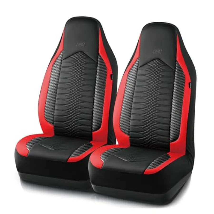 

Чехлы для автомобильных сидений из пены с эффектом памяти, кожаные, с высокой спинкой, стеганые, водонепроницаемые, для спортивных автомобилей, на передние сиденья, совместимые с подушками безопасности