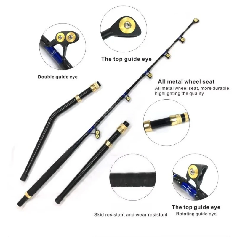 Heavy Duty Trolling Saltwater Fishing Rods and Reels Combo 80w Sea Ocean Boat Offshore 130lb Trolling Reel