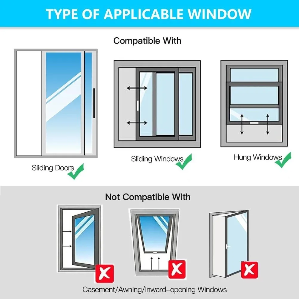 Sliding Window Kit AC Window Seal For Summer Cooling Silver Gray Effective Air Conditioner Sealing Air Conditioner Cover