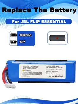 Baterie do reproduktoru 3,7 V pro JBL Flip Essential, Flip 3 Stealth Edition, Flip 3 SE Bluetooth reproduktor 02-553-3494 L0748-LF 3000 mAh 12 nejlepší prodej Baterie pro JBL Flip 3 - №2