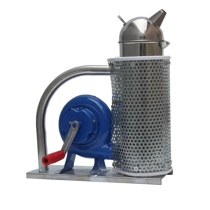 

New Type of Hand Operated Stainless Steel Smoke Sprayer with Protective Mesh for Beekeeping Tools