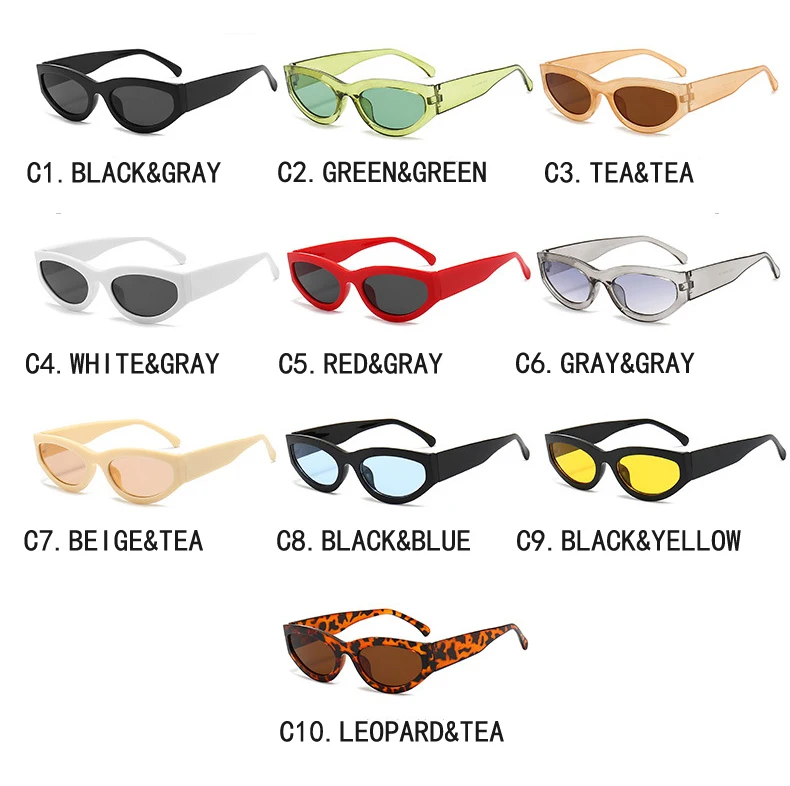 Mode Sonnenbrillen Frau Vintage Cat Eye Luxus Design Sonnenbrille Marke Shades Weibliche Nette Candy Farbe Brillen – Detail 4