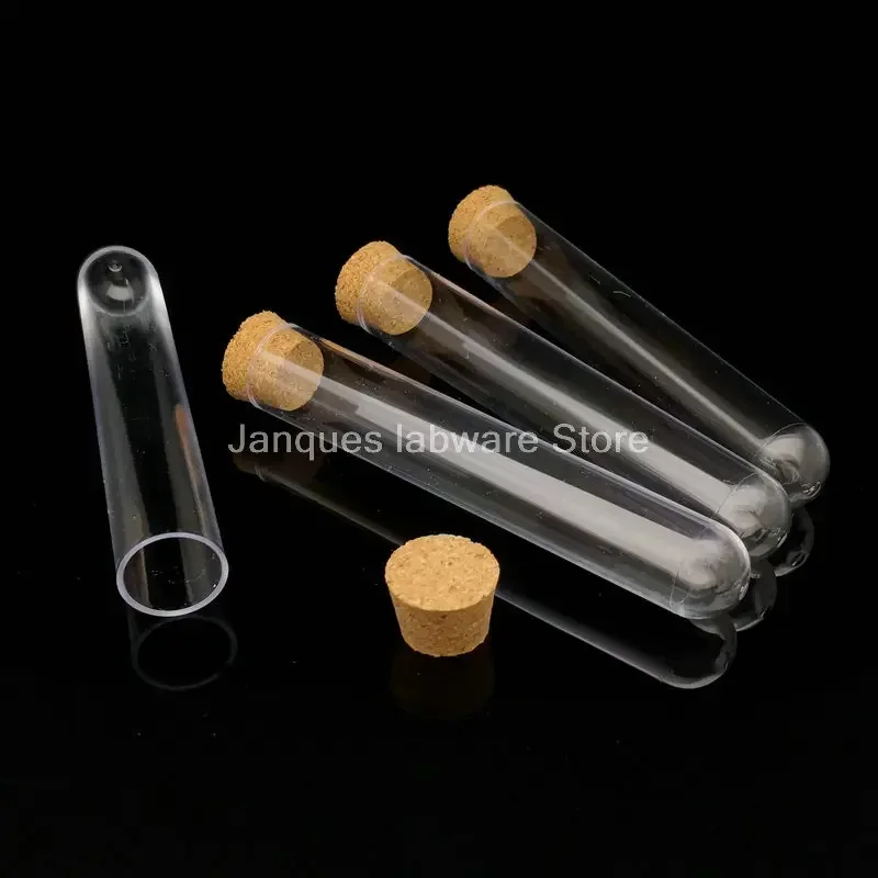 

100pcs/lot 18x105mm Lab Plastic Test Tubes With Cork Stopper Wedding Favor Gift wooden plug Candy tube