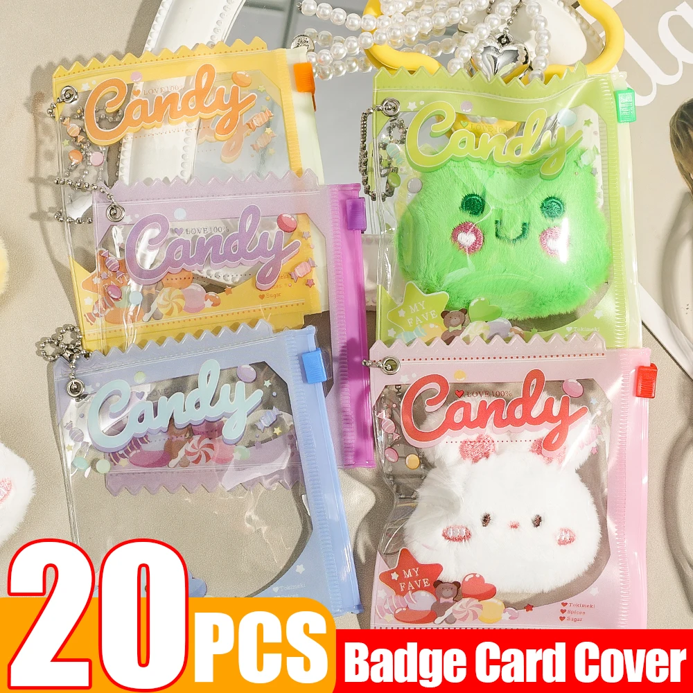 5/10/20PCS Creative Mini Candy Bags Transparent Badge Idol Pins Photocards Protector Case Badges Decoration Storage Cover 