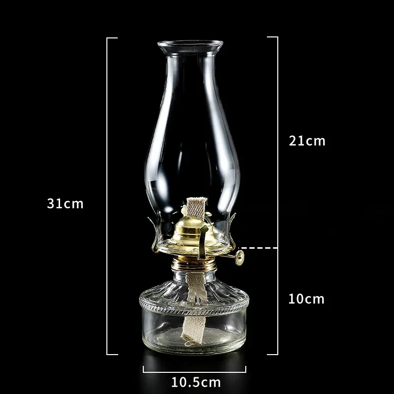 Vintage L666 Glass Lantern Oil Lamp Decorative Atmosphere Light Nostalgic Small Ornaments Mini Models Home Goods China Origin