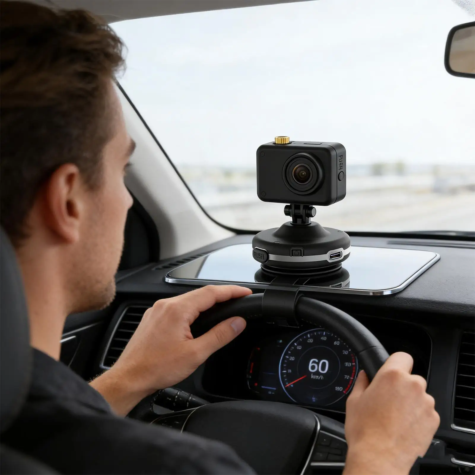 

Phone Mount For Car Suction Cup Vibration-Proof Action Camera Cradle Base Car Phone Holder Mount For Driving Navigation Video