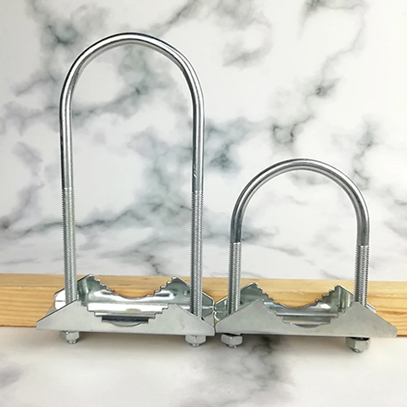 【Antenna Mast Clamp Bracket Mount Clamp U-Bolt For Helium Miner Antenna Pipe Connection Assembly For Outdoor Yagi Antenna】
