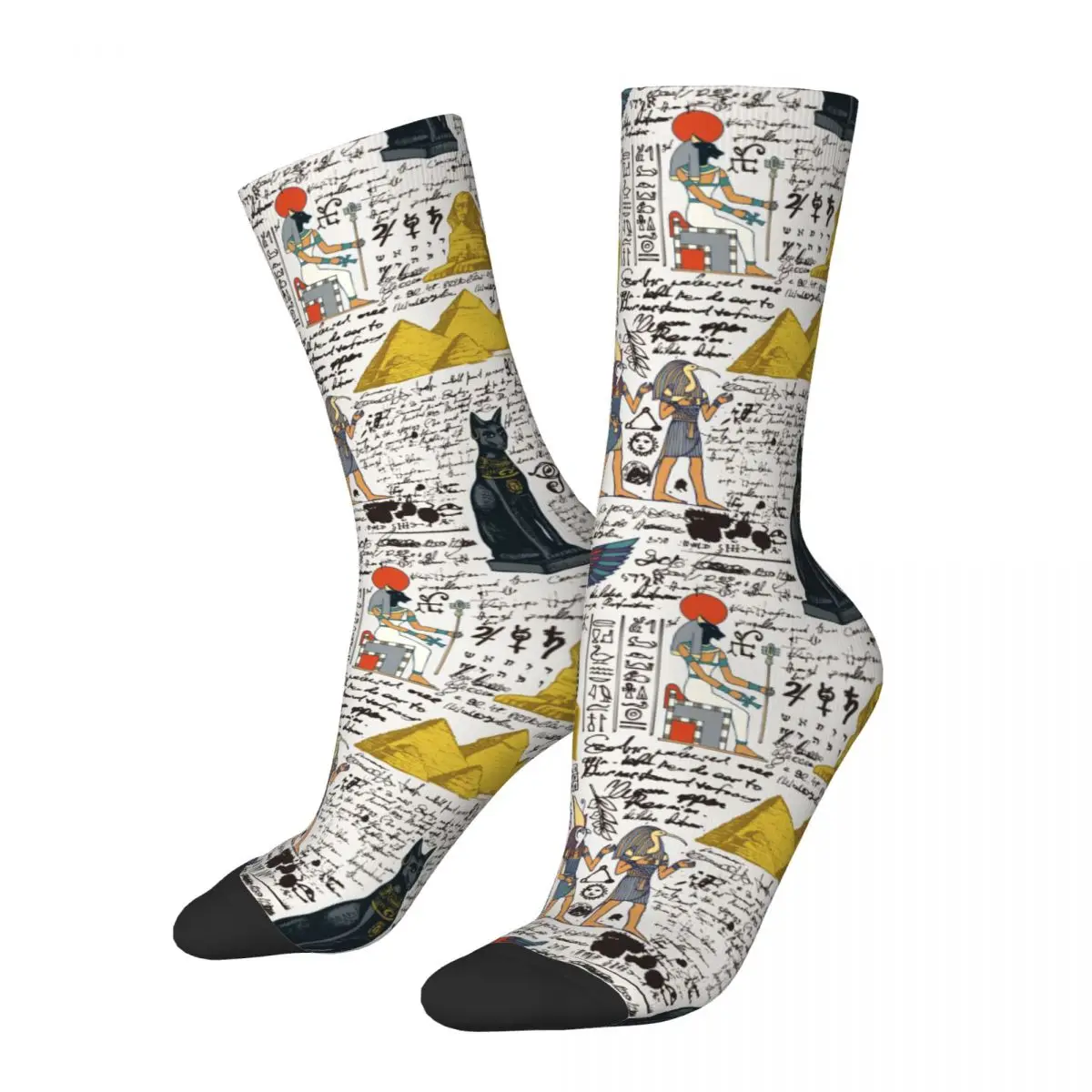 Happy Funny Male Socks Ancient Egypt Theme Murals Culture Merch Super Soft Egyptian Pharaoh Gods High Quality Socks All Season