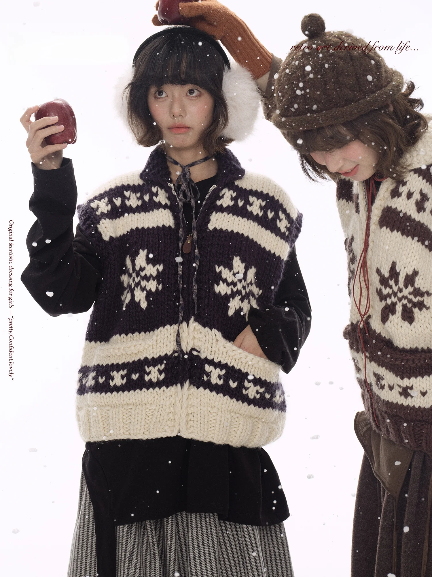 

Вязаный свитер в стиле ретро, жилет, женский осенне-зимний универсальный многослойный утягивающий вязаный жилет TIONGTIONG, нейлоновая молния