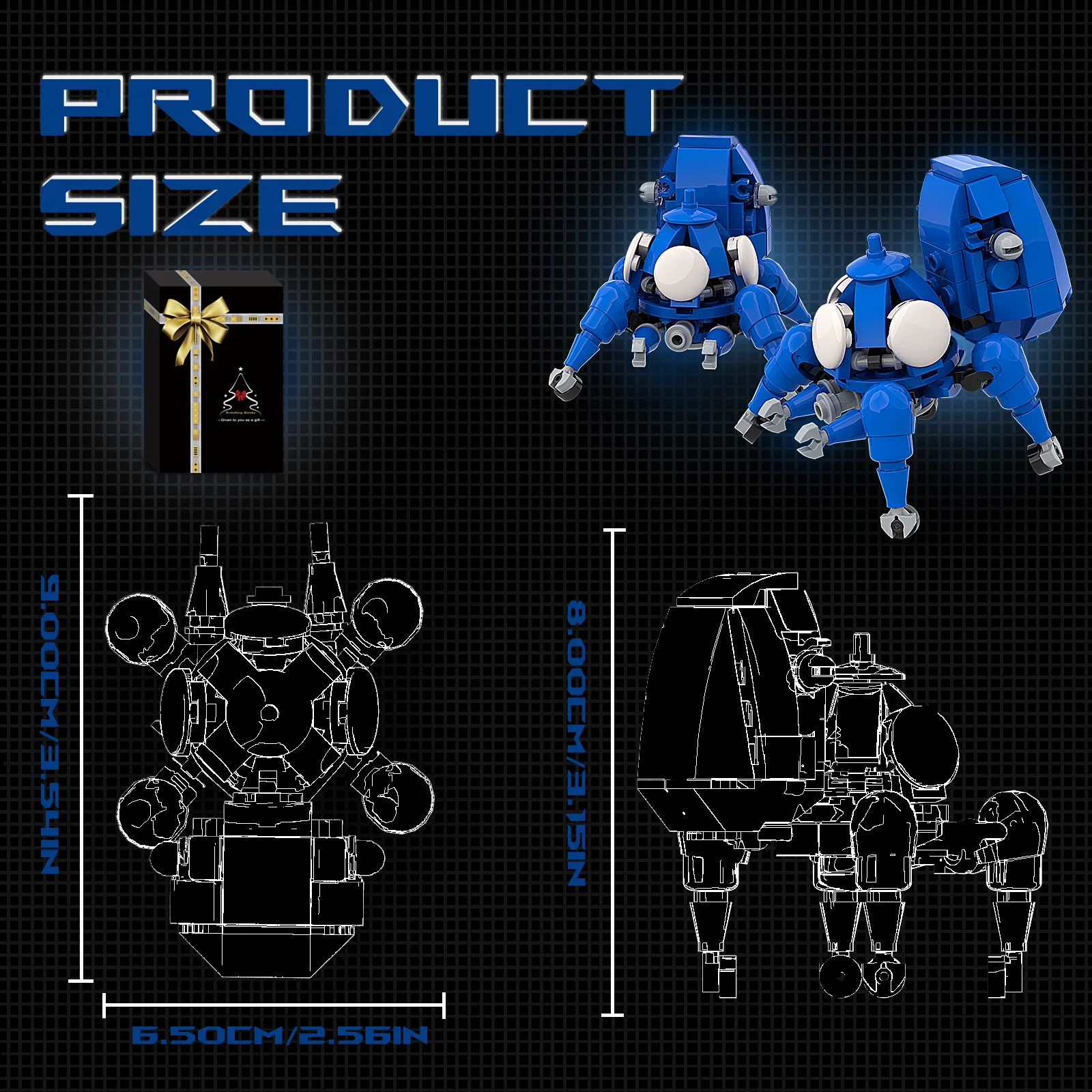 MOC-Cartoon Mecha Building Model para Ghost in the Shell, Veículo Inteligente, Mecca Robot, Bricks Kit, Brinquedos DIY, Presentes para Crianças