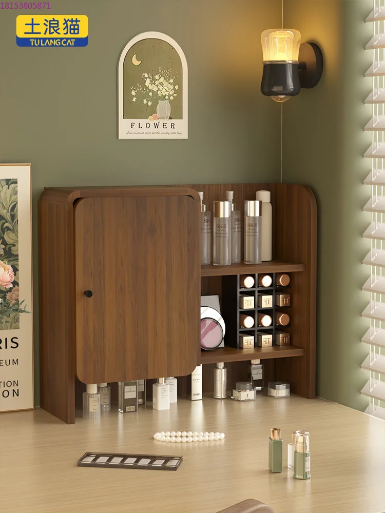 Dresser, shelf, table, cosmetics storage box, makeup mirror storage box integrated