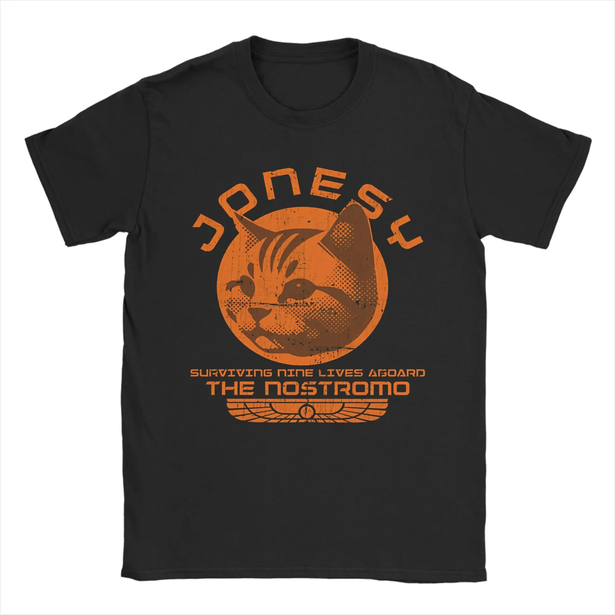 Jonesy Surviving Nine Lives Aboard The Nostromo Alien Movie T Shirts Men's  Cotton T-Shirt Tee Shirt Short Sleeve Clothes