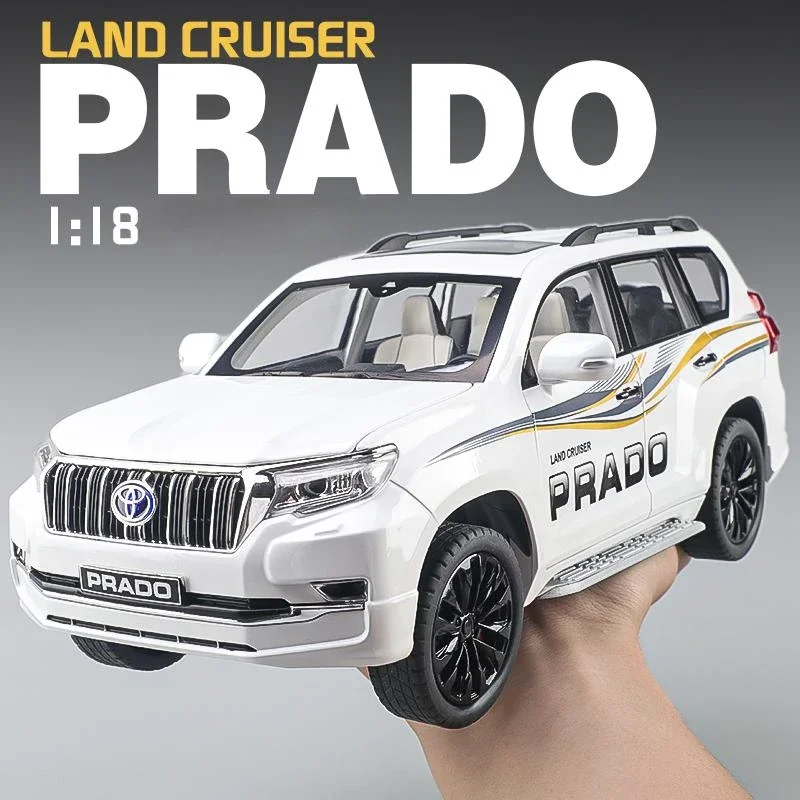 Toyota prado suv liga modelo de carro ornamento brinquedos diecast brinquedo genuíno lisence simulação 1/18 veículo menino homem presente aniversário voiture