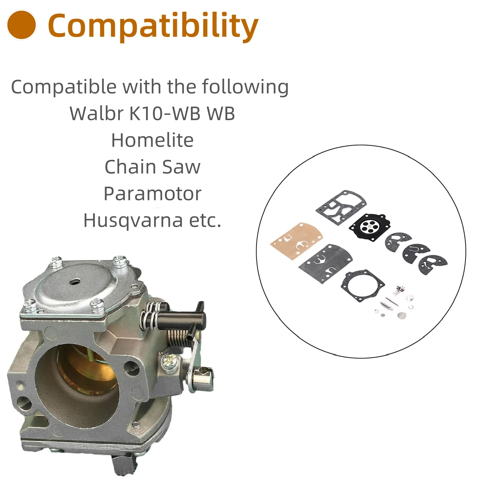 Ruimou 1 مجموعة طقم تصليح المكربن جزازة متوافق مع Walbro WB37 K10-WB WB-2 WB-3 WB-5 WB-26 / متوافق مع Paramotor الخ
