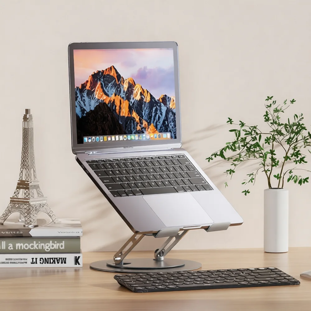Sturdy Laptop Stand 360 Degree Swivel Desktop Holder Ergonomic Riser Bracket For Notebook MacBook Office Computer