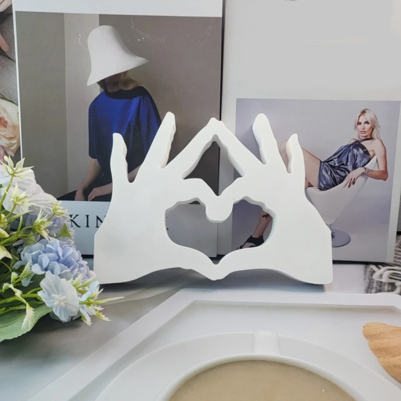 Stampi in resina con gesto del cuore della mano per realizzare decorazioni per portacandele, decorazioni con fondente, dolci,
