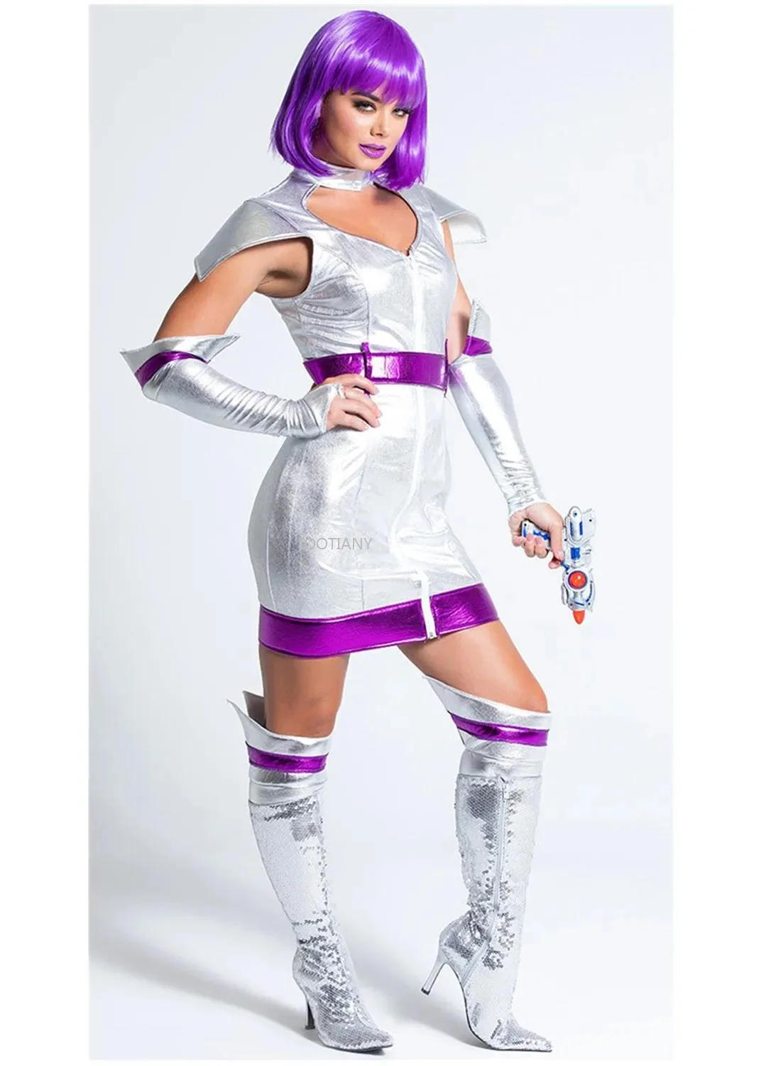 Halloween Robot Cos Stage Performance Costume Space Suit The Tin Woman Cosplay Costume Carnival Party Silver Tin Man Fancy Dress