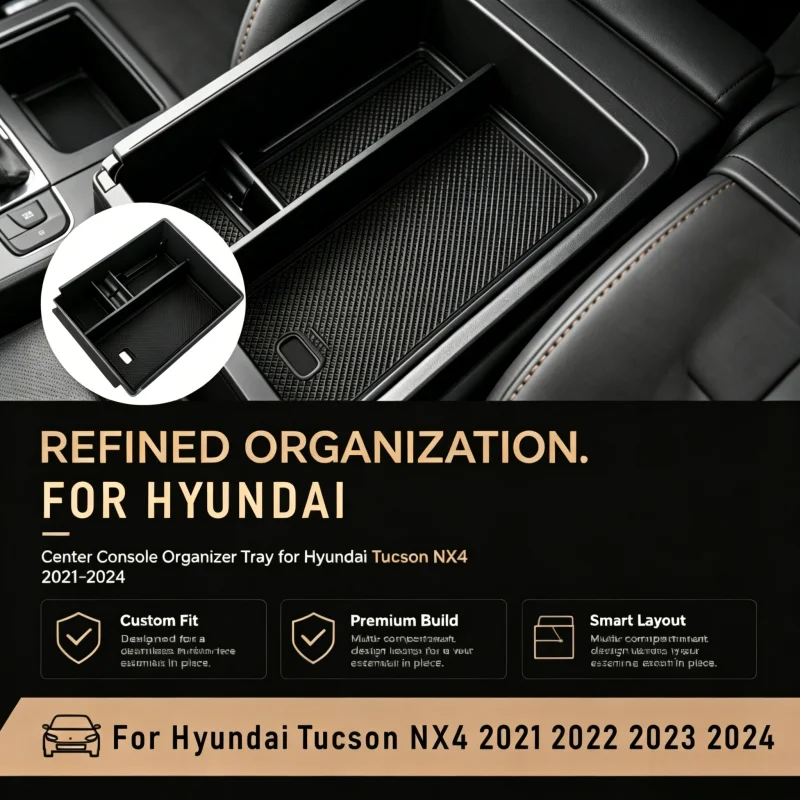 Car Armrest Box Storage Bag For Hyundai Tucson NX4 2021 2022 2023 2024 Center Console Tray Case Stowing Interior Accessories