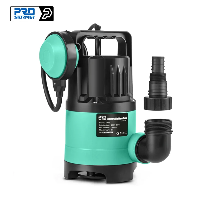 400W Submersible Water Pump 7500L/H Utility Thermoplastic Electric Portable Transfer Pool Pond Draining Sump Pump by PROSTORMER