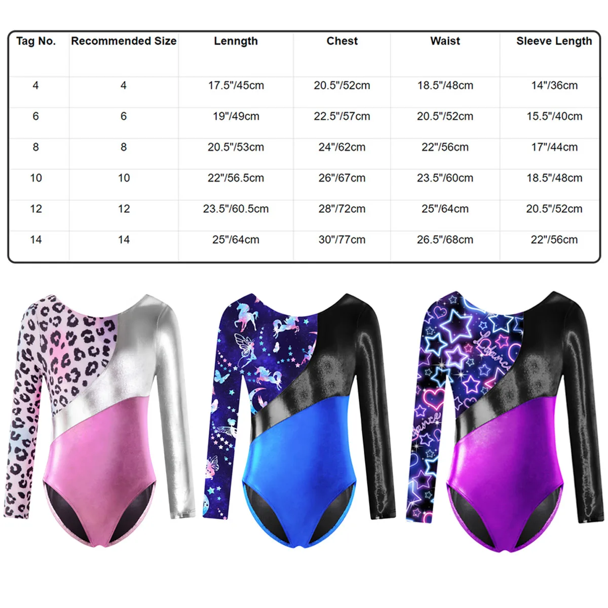 Long Sleeves Gymnastics Workot Bodysuit Jumpsuit for Kids Girls Leopard Print Ballet Dance Leotards Ballerina Practice Costume