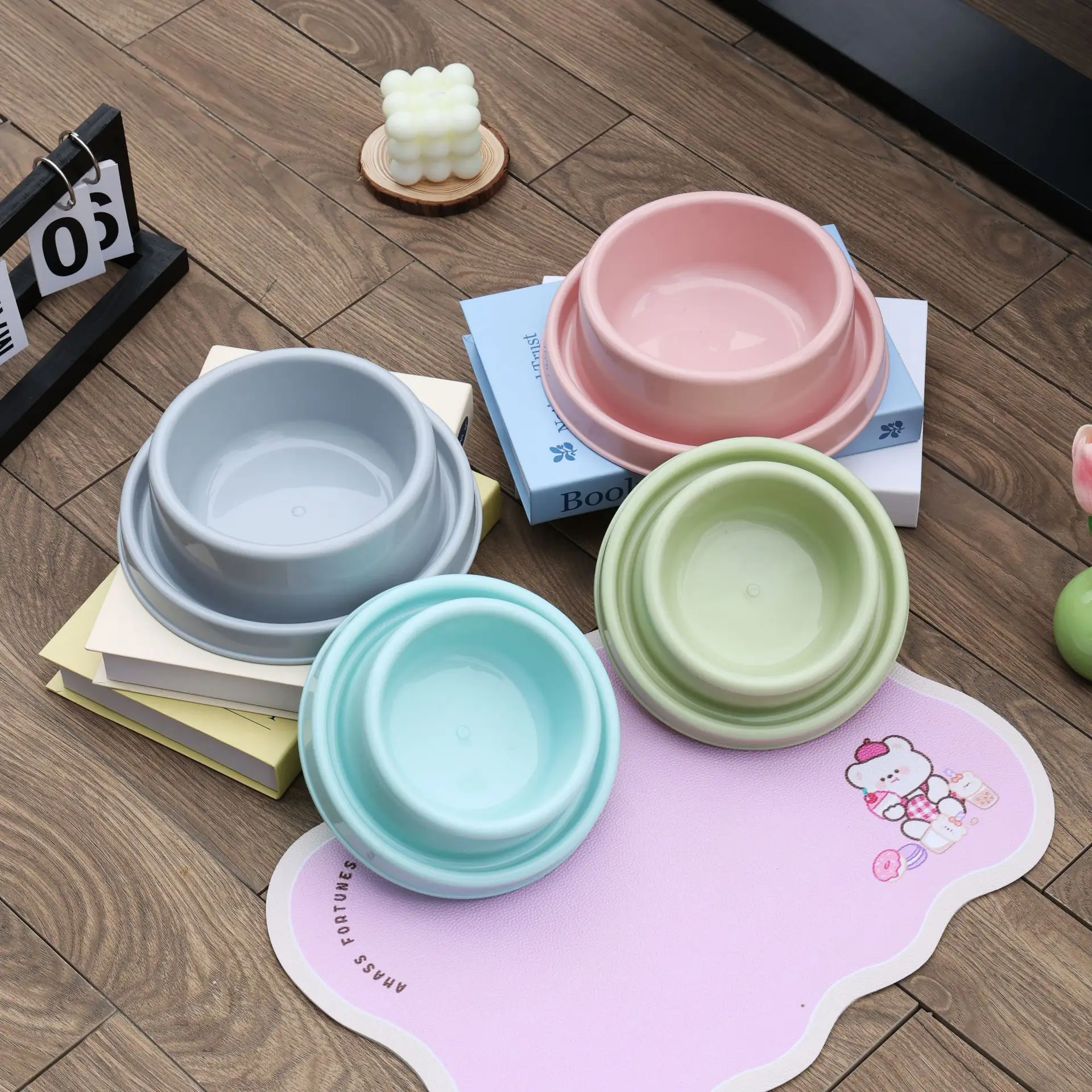 Non-Slip Anti-Tip Pet Bowls for Dogs Cats Spill-Proof Food Water Dishes Stable Base Feeding Bowls Durable Pet Supplies view 3