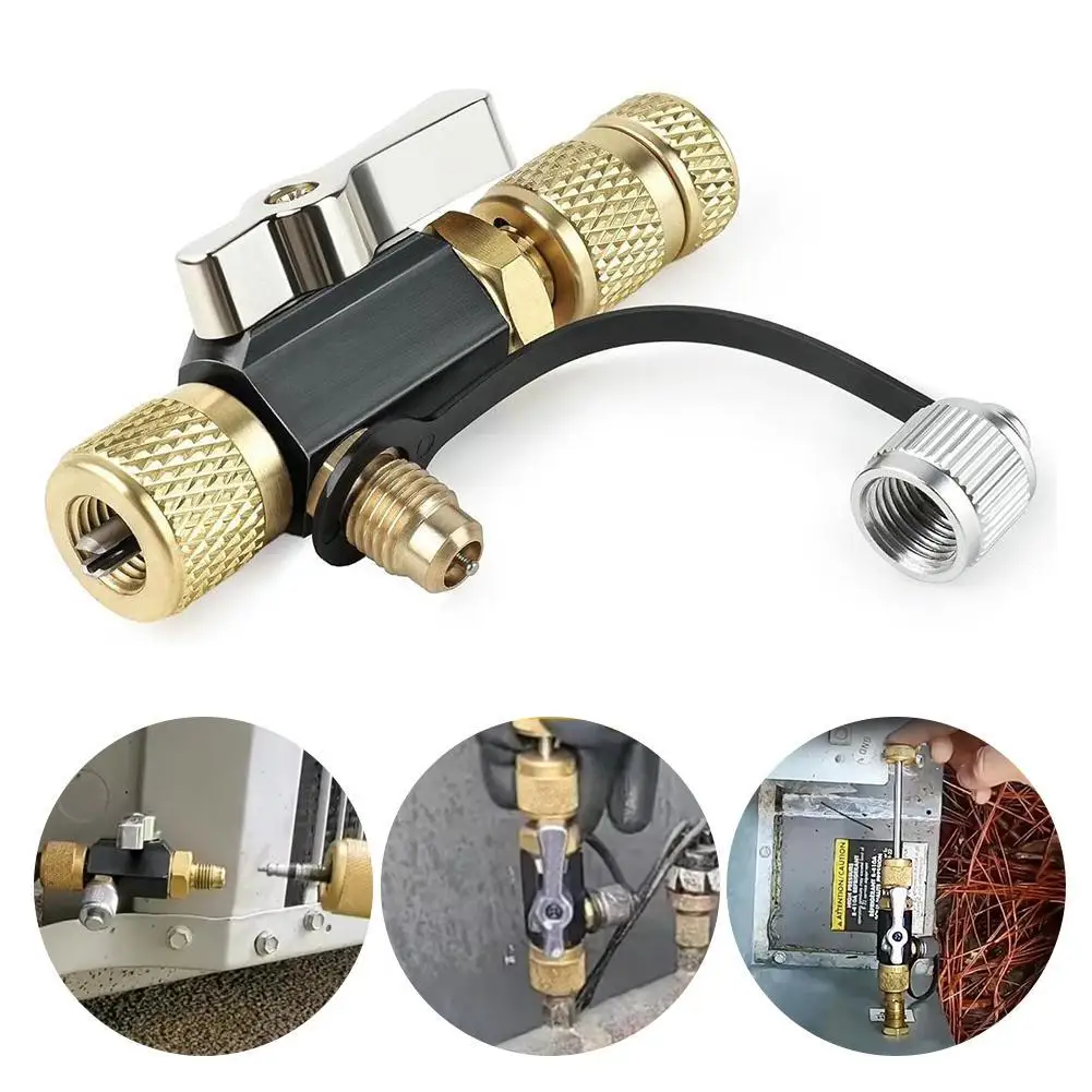 صمام الأساسية أداة إزالة الصواميل صمام تفريغ الأساسية أداة إزالة الصواميل صمام الأساسية التفكيك R410A 5/16in أنثى مضيئة 1/4in ذكر مضيئة ﻿