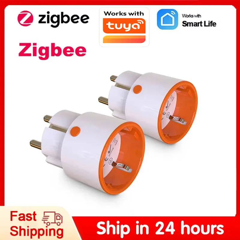 Tuya Zigbee 3.0 Smart Power Plug Smart Home 16A EU Outlet Child Lock Smart Socket Remote Control Work With Alexa Google Home
