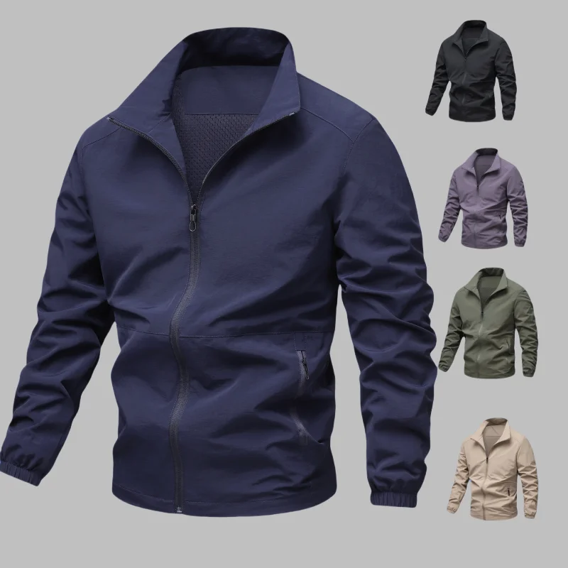 

New Men's Waterproof Jacket Spring Summer Hooded Men's Jacket Mens Casual Windbreaker Zipper Thin Section Hooded Jacket Male