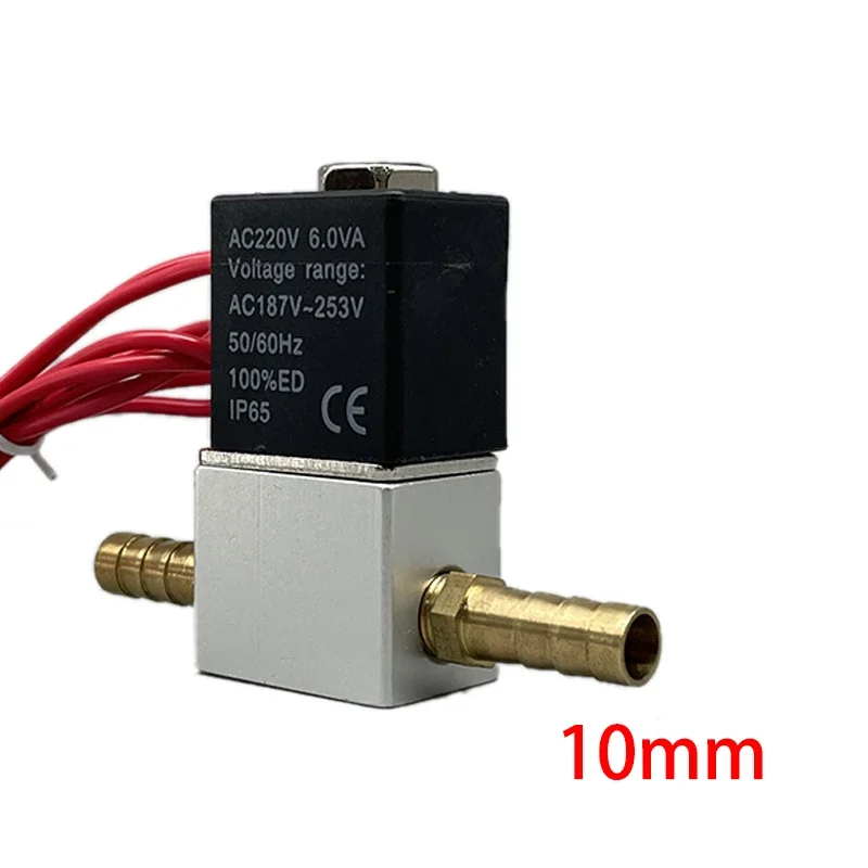 12 V, 24 V, 220 V, pneumatisches elektrisches Magnetventil, 2 Positionen, 2 Anschlüsse, normalerweise geschlossenes Luftmagnetventil, 6 mm 8 mm Schlauchtülle