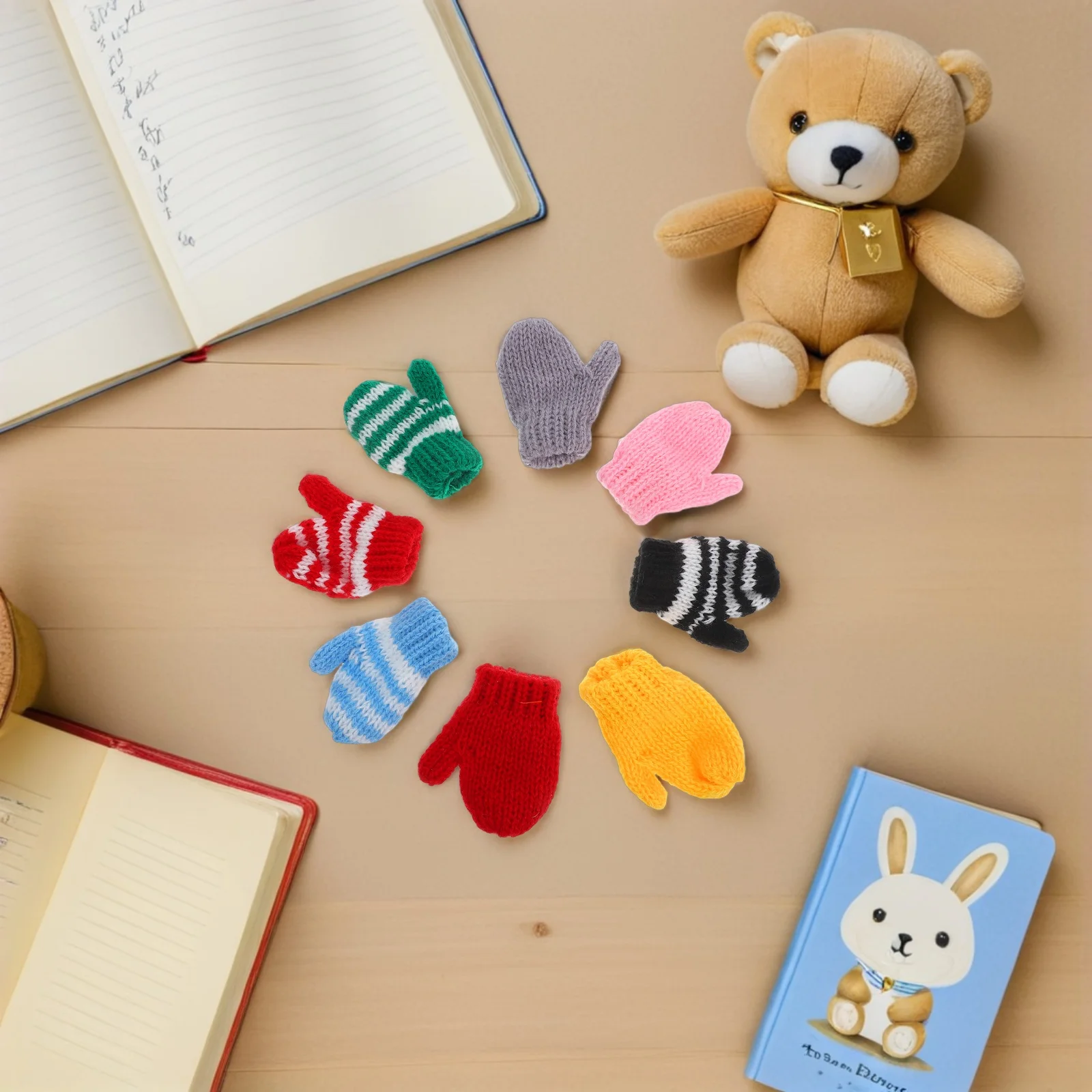 Mini gebreide handschoenen voor kinderen Zachte kabelgebreide accessoires Decoratieve wanten Rollenspel Aankleden Ambachten Vakantieornamenten