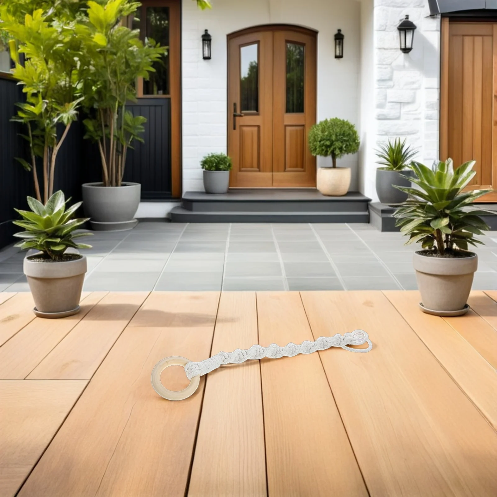 

4Pcs Macrame Plant Hanger Extender Boho Cotton Rope Hanging Basket Holder for Indoor Outdoor Garden Patio Wall Ceiling